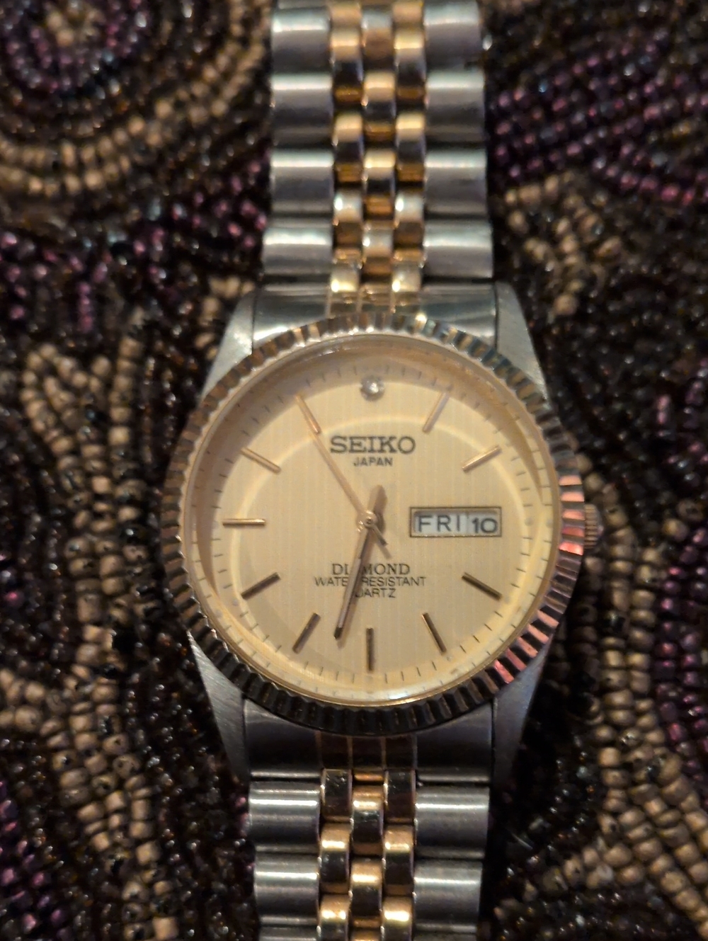 Seiko Two-Tone Silver and Gold Champagne Dial Watch